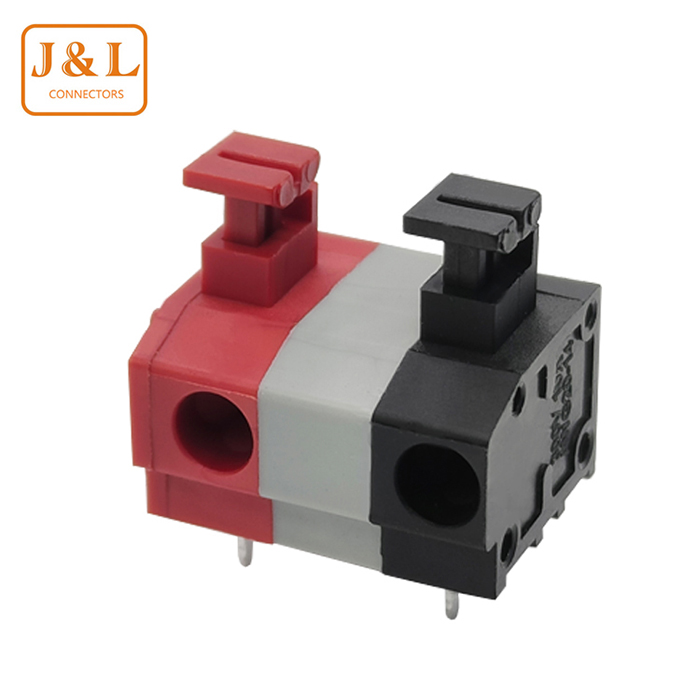 10.0mm間距 廠家直銷免螺絲按壓紅黑接線端子DG235 KF235彈簧式連接器