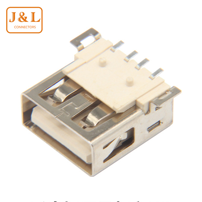 2.0USB連接器AF全貼片平口/卷邊USB耐高溫4Pin母座高品質USB插座