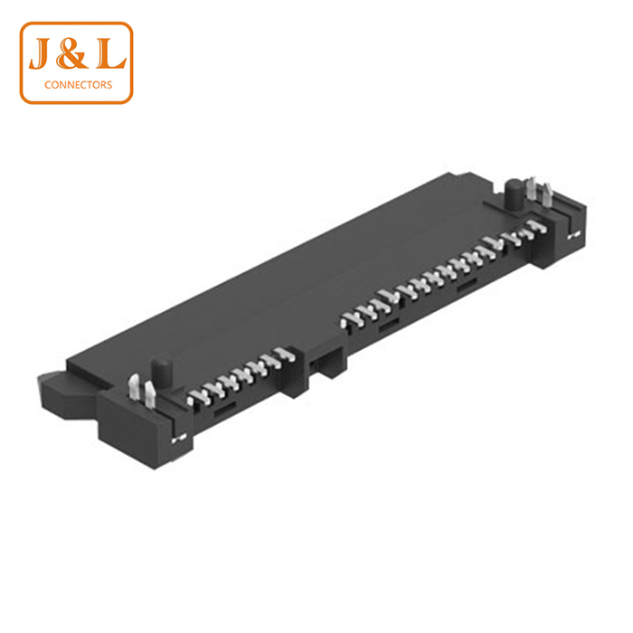 SATA7+15P硬盤接口H4.20SMD闆下(xià)型連接器高溫塑膠sata座端子