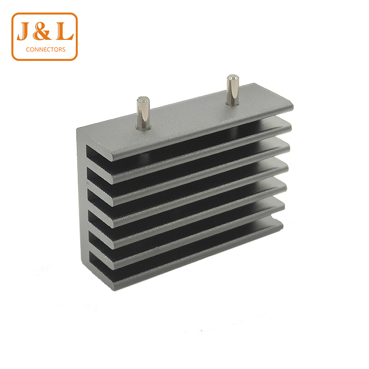 廠家直銷鋁合金型材散熱器三極管220散熱器黑色雙針散熱片